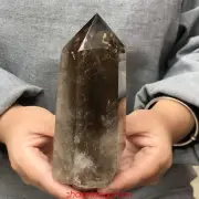 1.18LB Natural Smokey Citrine Quartz Obelisk Quartz Crystal Point Wand XA2898
