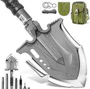ANNIHILATE Tactical Shovel Camping(F-A3),6 Shifts with One Button Military Multifunctional Shovel,Folding Survival Shovel Multitool(24.4 Inch)