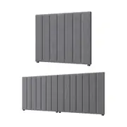 Oikiture Headboard Queen Double King Single Bedhead Velvet Fabric Grey