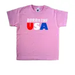 BORN IN THE USA 粉色兒童 T 恤