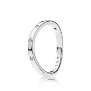 Pandora 925 Sterling Silver Swirling Droplets Ring 197113CZ-56, Ring Size 7 3/4