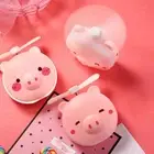 Mini Fan Pink Piggy USB Rechargeable Handheld Portable Mirror Makeup GXO D6O4