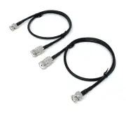 2 x UHF Female SO239 to BNC Male Adapter RG58 Antenna Jumper Cables 24 inches