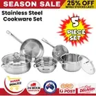 Stainless Steel Cookware Set Casserole Dish with Lid Saucepan Induction Fry Pan