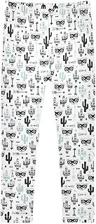 [Joisal] Cute Cactus White Girl Pants, Ideal for Athletic Leggings for Girls, Little Girl Leggings, 4-10T