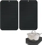 CAASFOOY 2Pcs Silicone Table Mats and Pot Holders - Heat Resistant Coasters for Hot Pans and Pots - Non-Slip, Spill-Proof Protection