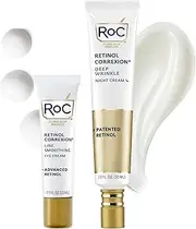 RoC Retinol Correxion Value Set Duo, Deep Wrinkle Anti-Aging Night Face Cream + Daily Under Eye Cream for Dark Circles & Puffiness , Skin Care Set (Packaging May Vary)