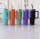 40 oz Tumbler Leakproof Insulated Reusable Cup with handle and Straw Lid