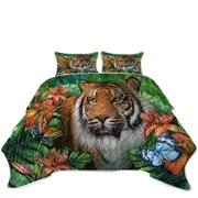 Tropical Flowers and Animals Wild Tiger Lily Coverlet