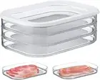 Food Container For Fridge Clear Plastic Food Grade Crisper With Lid Stackable