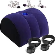 Sex Bondage Pillow BDSM Handcuffs - Bondage Wrist Legs Cuffs Dildo Mount Inflatable Pillow Bed Restraints Sex SM Game Play for Adult BDSM Restraints Sex Toy for Couples, Women, Men (Blue)