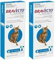 Bravecto Spot On for Cats 2.8-6.25 Kg Blue 4 Pipettes