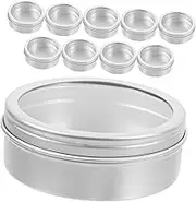 BELLIFFY 10 Pcs Metal Storage Container Coffee Can Small Containers with Lids Tea Jars Empty Can Food Storage Cat Food Tins Round Metal Cans Coffee Storage Sugar Container Empty Food Cans