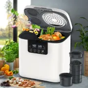 4L Electric Composter for Kitchen, Smart Indoor Countertop Compost Bin with T...