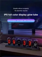 RGB Nixie Tube Clock LED Glows IPS Color Screen DIY Analog Digital Tube Night li