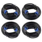 4-Pack 25FT Speakon Male Cable to DJ Speaker Speakon Male Speakon Studio Cables
