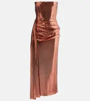 [Alex Perry] Alex Perry Draped sequined corset dress AU 14 orange