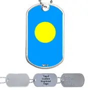 Palau Flag Military Dog Tag Necklace - Customized