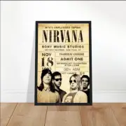 Poster vtg 1993, Nirvana in Sony Music Studios on Nov 18, 1993 Tour Poster