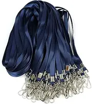 Beebel Lanyard Bulk Lanyards for Id Badges Flat Lanyard with Badge Clip Swivel Hook 50 Pack Navy Blue