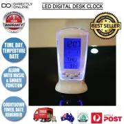 LED Digital Desk Alarm Clock Day Date Temperture Reminder Thermometer White New