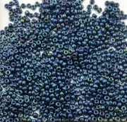 Vintage 8/0 Metallic Dark Blue Green Iris TOHO Glass Seed Beads 28 Gr