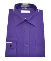 Men's Purple Color Long Sleeve Dress Shirts ( 14 1/2 / 32-33 )