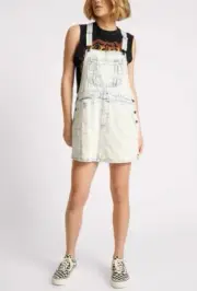 NEW ONE TEASPOON CHECKMATE STANTON ST MINI DRESS S 8 4 $200 WOMEN DENIM BLUE