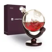 Kemstood Whiskey Decanter Sets for Men (28 oz / 850 ml) - Detailed Etched Wor...