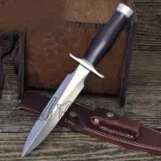 CUSTOM HANDMADE D2 STEEL HUTING DAGGER KNIFE FULL TANG MICARTA HANDLE