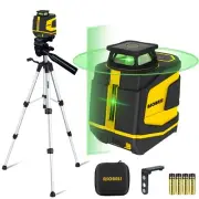360° Laser-Level-with-Tripod Self-Leveling, Green Cross Line Laser with Hor