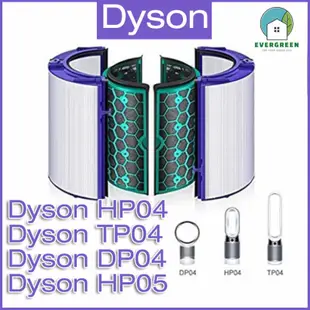 適用於Dyson Pure Cool Link TP04 DP04 Hot + Cool Link HP04空氣清新機替換用 4入完整替換空氣過濾網組 HEPA 含活性碳濾芯