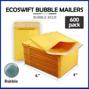 600 #0000 4 x 6 ECOSWIFT SMALL SELF SEAL KRAFT BUBBLE MAILERS PADDED ENVELOPES