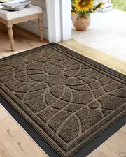Heavy Duty Low Profile Welcome Mat for Entryway, Patio, Garage - 23x35 Brown