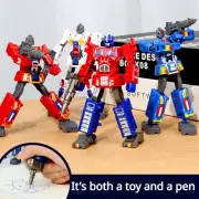 Creative Stationery Transforming Robot Pens Student Action Figures Gift Box Toys