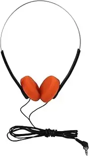 HOMSFOU Portable Student Headphones Retro Wired Lightweight Comfortable Fit Adjustable for Library and School