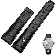 [KAVJU] 20mm 22mm With Folding Buckle Bracelet Black Brown Genuine Leather Watch Band，For Maurice Lacroix Watches Strap Replace