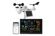 VEVOR 7-in-1 Solar-Powered Wi-Fi Weather Station 7.5 in with Outdoor Sensor