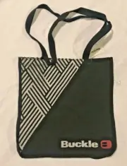 Buckle BKE Geometric Classic Tote Messenger Canvas Shopping Grocery Bag - Black