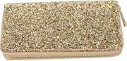 [DEARMAMY] 1pc Fashion Glitter Wallet Clutch Bag Mini Tote Bag Clutch Wallet for Women Zip Around for Women Handbag Hand Bags Wallet Zippered Wallet for Women Golden Pu