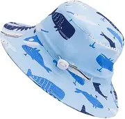 [VALICLUD] Sea Animals Sun Hat for Cartoon Fisherman Bucket Hat Breathable Outdoor Protection for Summer Activities Sky-Blue