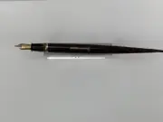 Sheaffer Brown Desk Pen +Feather Touch 5 14k Nib L/F need a Sac USA m981