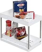 Astro 310-26 Under Sink Storage Rack, White, Lower Shelf Sliding Type, 2 Tiers, Kitchen Rack, Under Washbasin, Storage Rack, Kitchen Storage, Condiment Rack, Kitchen, Washroom, Divider Included