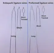 Dental Orthodontic Preformed Kobayashi Ligature Wire Long Short Twisted End