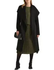 [David Lawrence] Domenic Double Faced Wool Coat in Black
