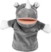 Plush Rhino Hand Puppet Cute Animal Puppet for Storytelling and Classroom Activities Engaging Design Construction for Playtime