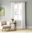 Heritage Plush Velvet Curtain Single Panel 50" X 96" Pillow White