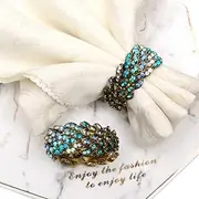 Joyindecor Jeweled Napkin Rings Set of 6 - Vintage Metal Crystal Napkin Ring Holders for Wedding Party Holiday, a Beautiful Dinner Table Décor (Multicolor)