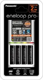 Panasonic Eneloop Quick Battery Charger with 4 x AA Rechargeable Batteries