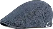 [XMSM] Newsboy Hats for Men Fashion Retro Snakeskin Pattern Taxi Driver Hat Adjustable Flat Top Duck Tongue Hat (Color : Navy Blue, Size : One Size)